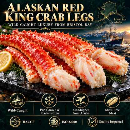 Wild-caught premium Alaskan Red King Crab legs