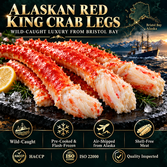 Wild-caught premium Alaskan Red King Crab legs