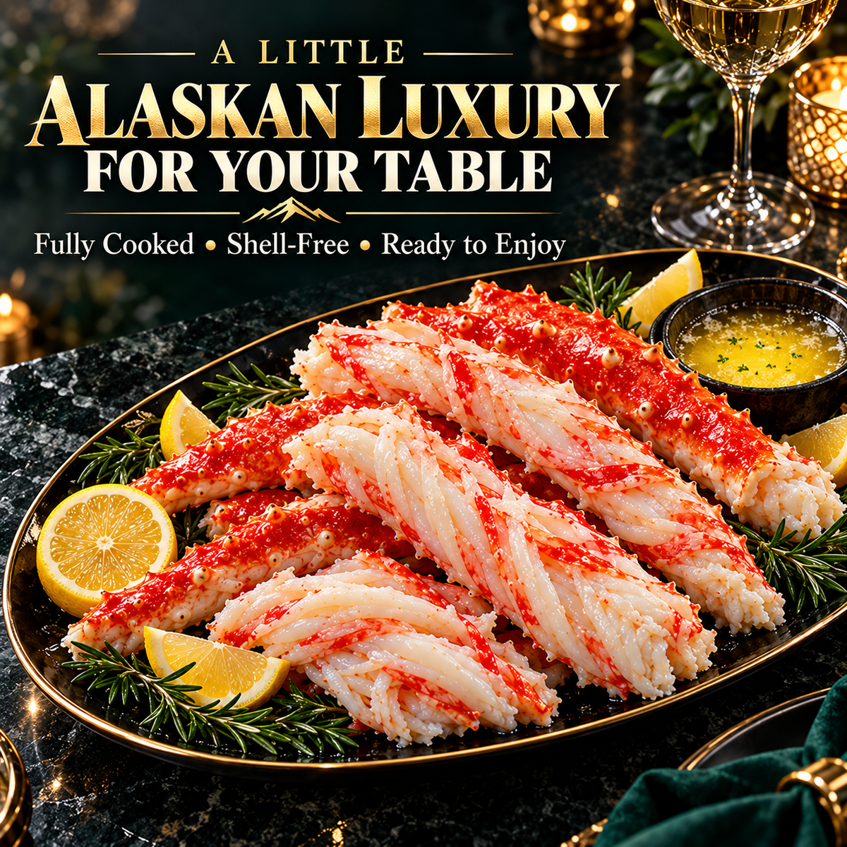 Wild-caught premium Alaskan Red King Crab legs
