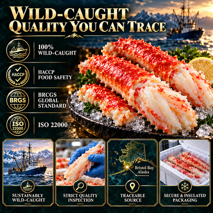 Wild-caught premium Alaskan Red King Crab legs